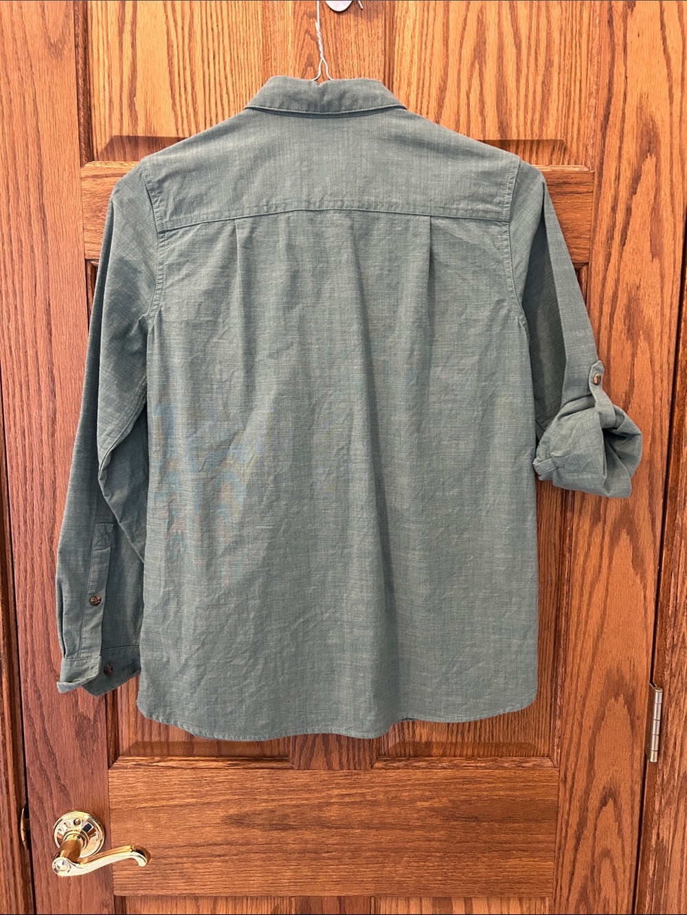 L.L. Bean Men's Teal Long-Sleeve Button-Down Shirt image 5